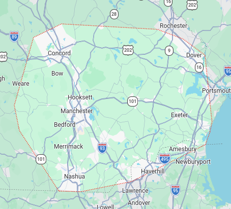 Map showing White Birch Plumbing location and service area