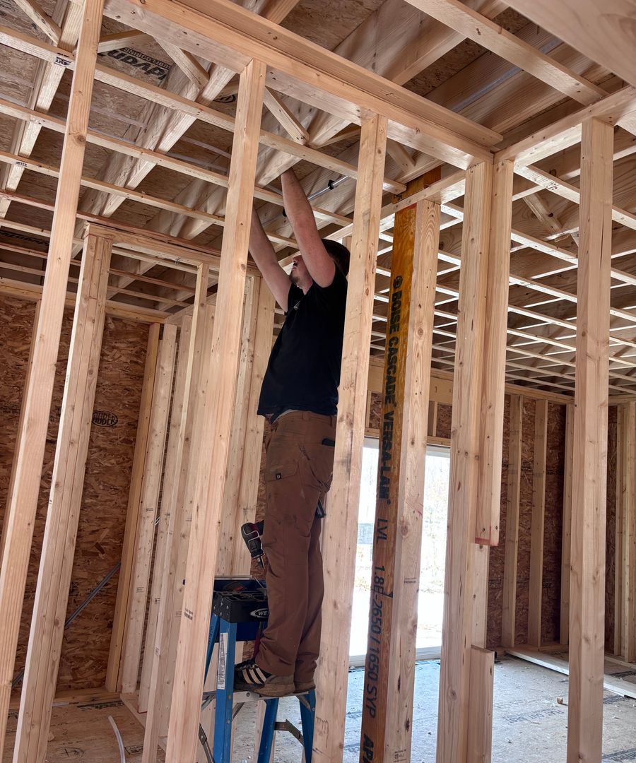 Residential rough-in plumbing work for a new construction or remodel project