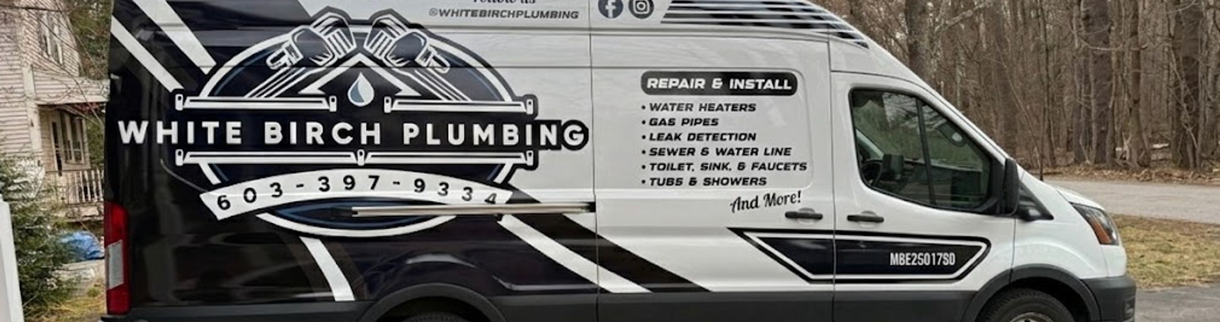White Birch Plumbing service truck